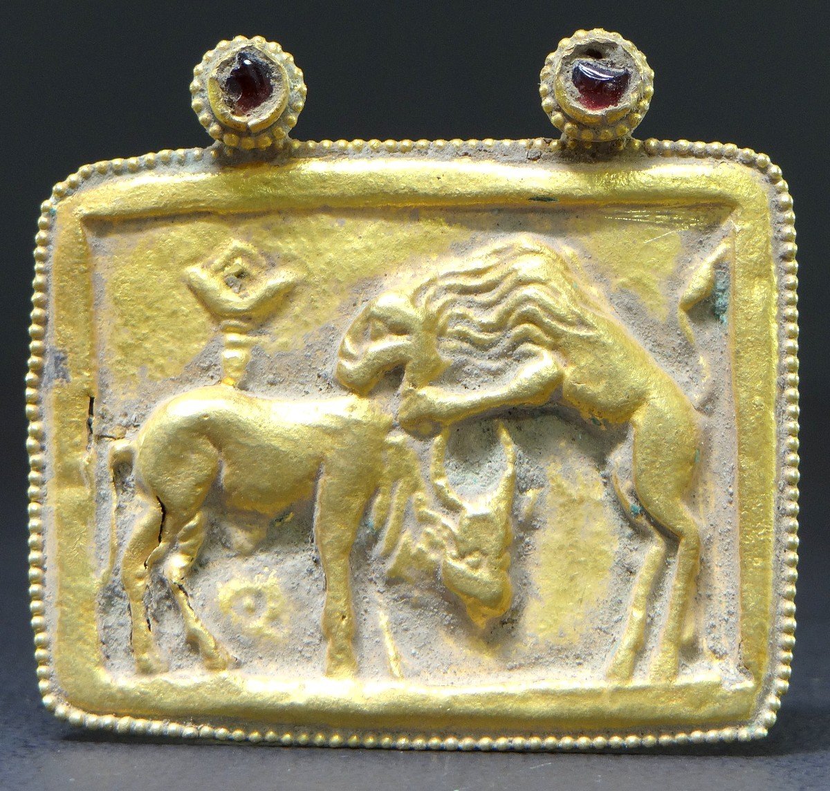 Greco-buddhist Art From Gandhara, 1st To 3rd Century Ad, Repoussé Gold Pendant.