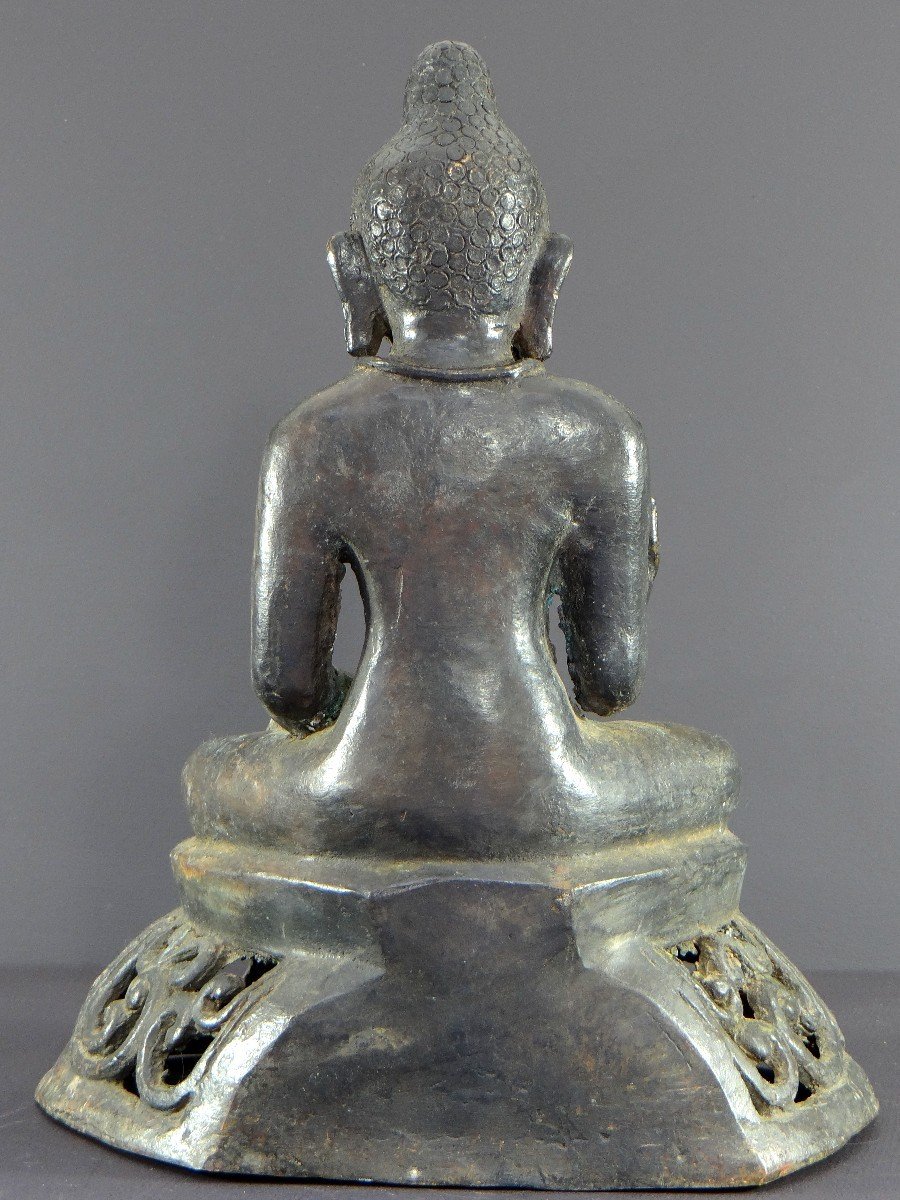 Burma, Kingdom Of Mandalay, Second Half Of The 19th Century, Bronze Buddha Statue.-photo-5