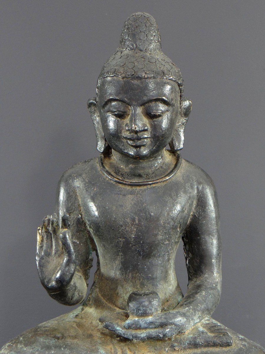 Burma, Kingdom Of Mandalay, Second Half Of The 19th Century, Bronze Buddha Statue.