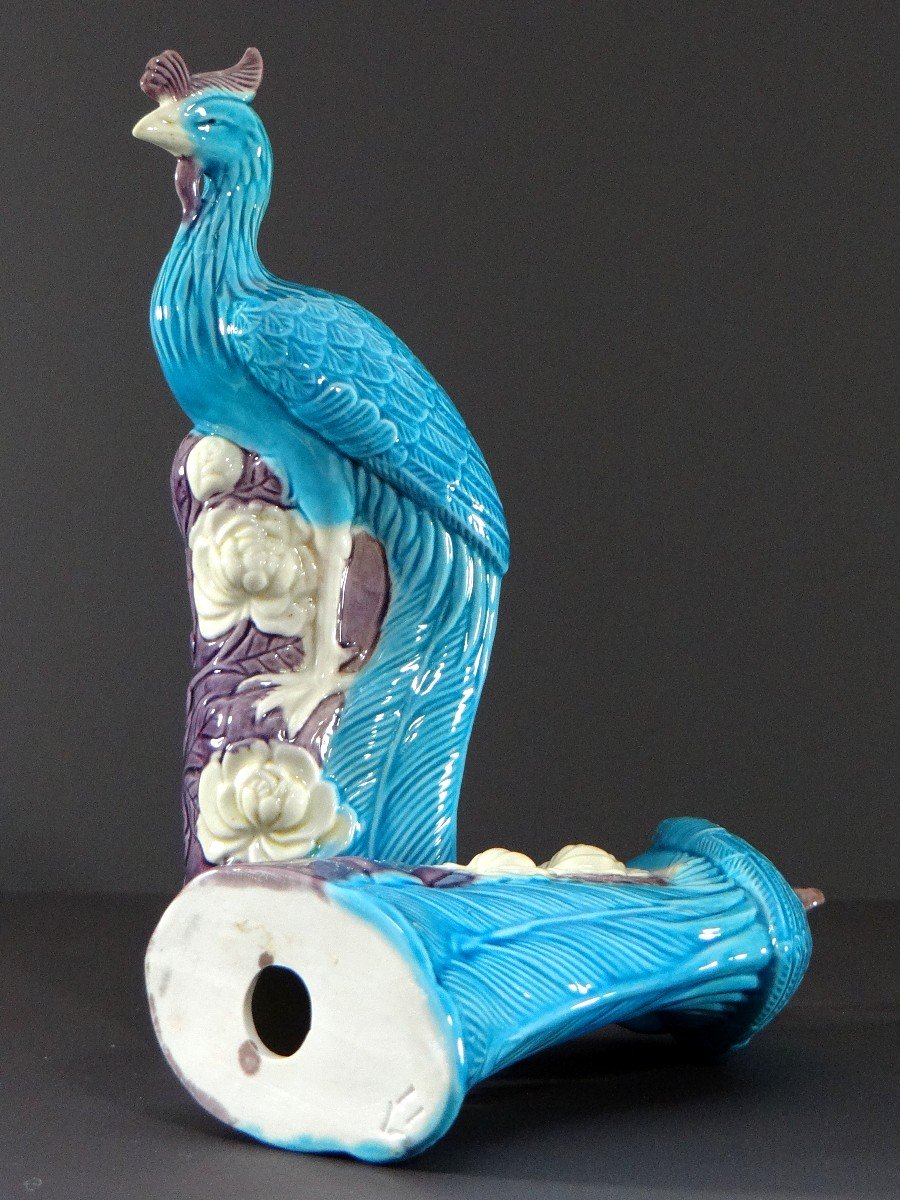 China, 1950s/1960s, Pair Of Porcelain Phoenixes In Shades Of Blue, White And Purple.-photo-4