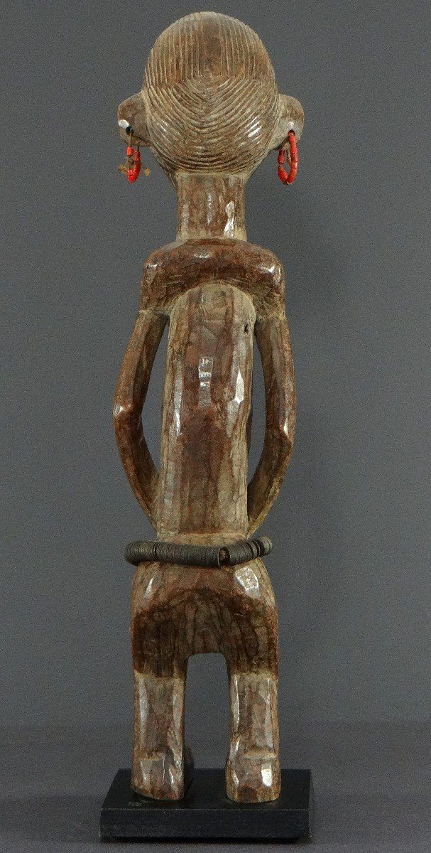 Angola, Première Moitié Du XXème Siècle, Statue En Bois Dur Représentant Un Personnage Féminin.-photo-6