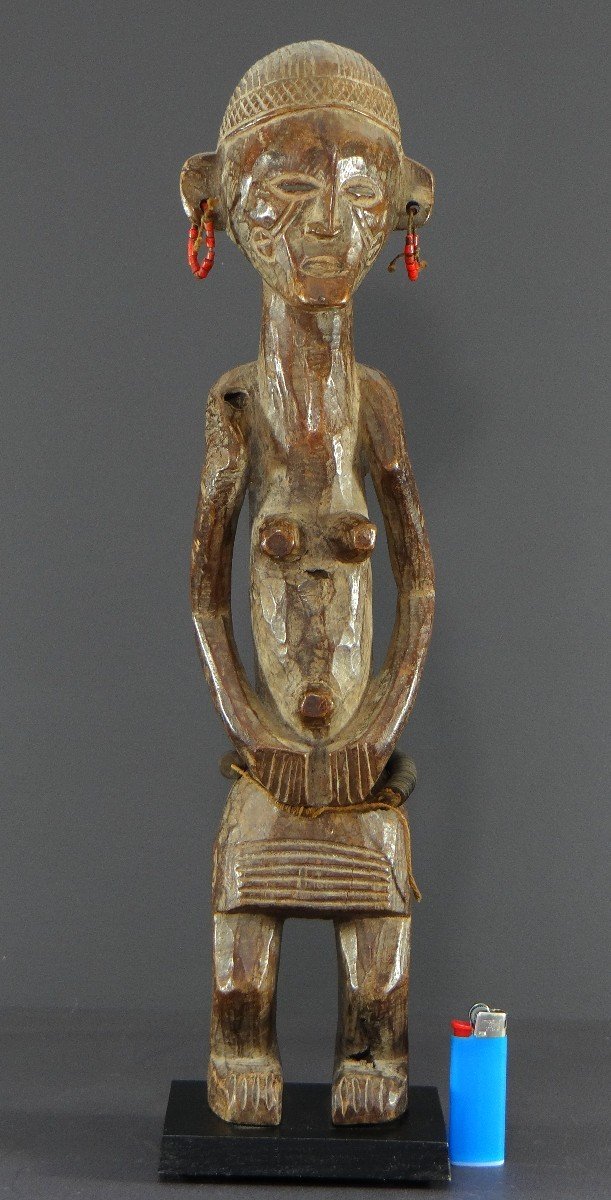 Angola, Première Moitié Du XXème Siècle, Statue En Bois Dur Représentant Un Personnage Féminin.-photo-7