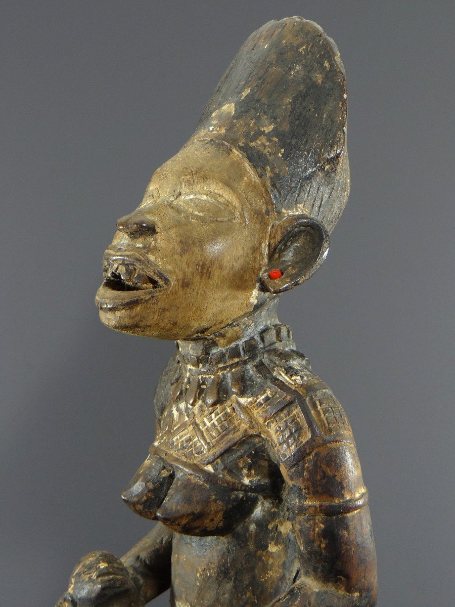 Democratic Republic Of Congo, Yombe People, Carved Wooden Sculpture, 20th Century.-photo-4