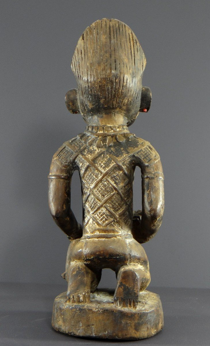 Democratic Republic Of Congo, Yombe People, Carved Wooden Sculpture, 20th Century.-photo-4
