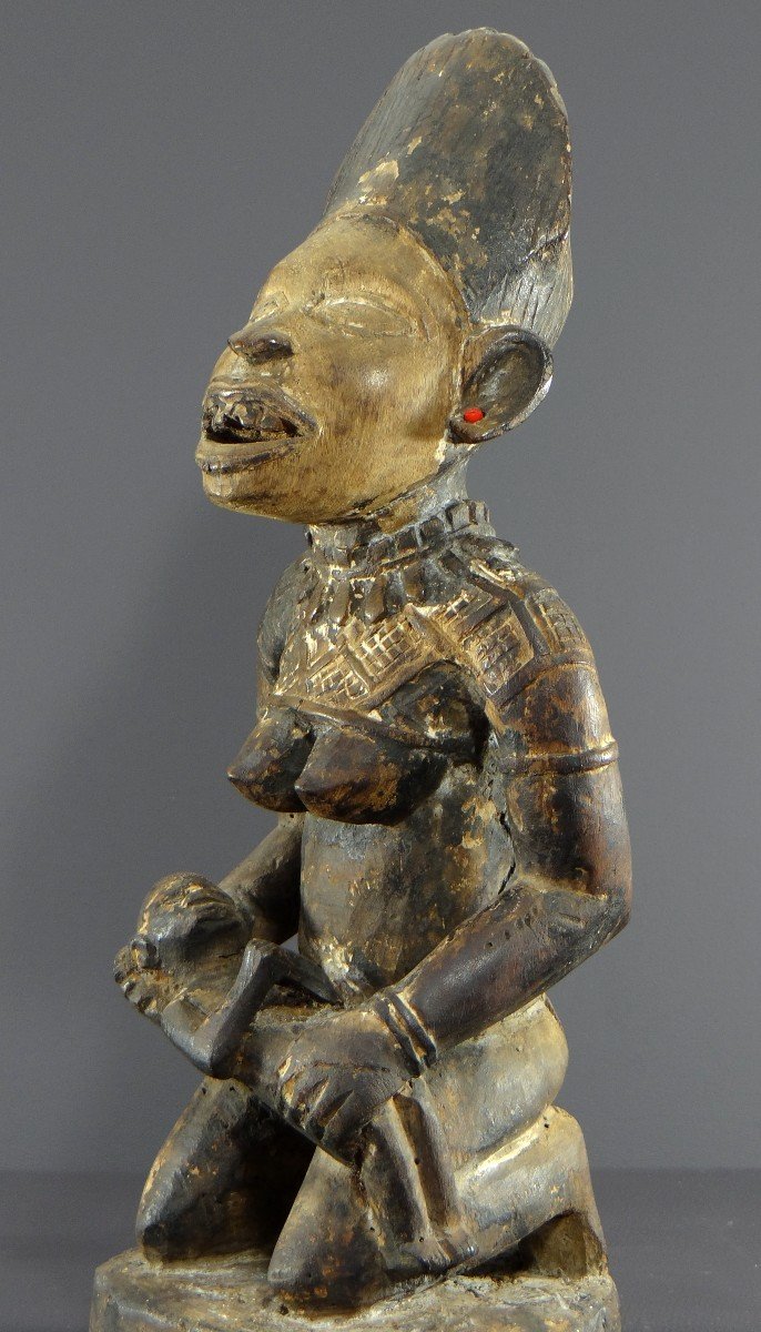 Democratic Republic Of Congo, Yombe People, Carved Wooden Sculpture, 20th Century.-photo-5