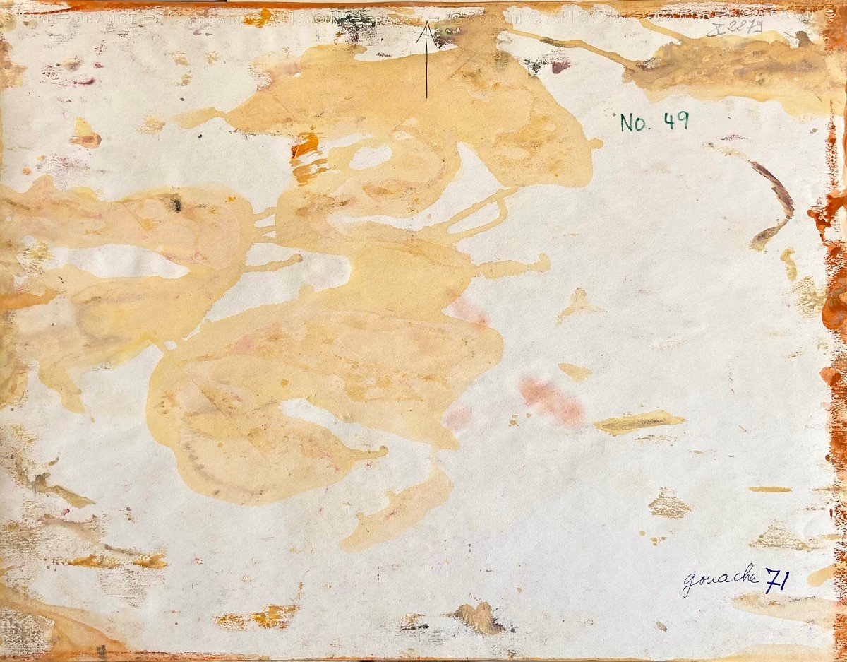 Andrée Simon (1896-1981), Composition Abstraite, Gouache Sur Papier De 1971.-photo-5