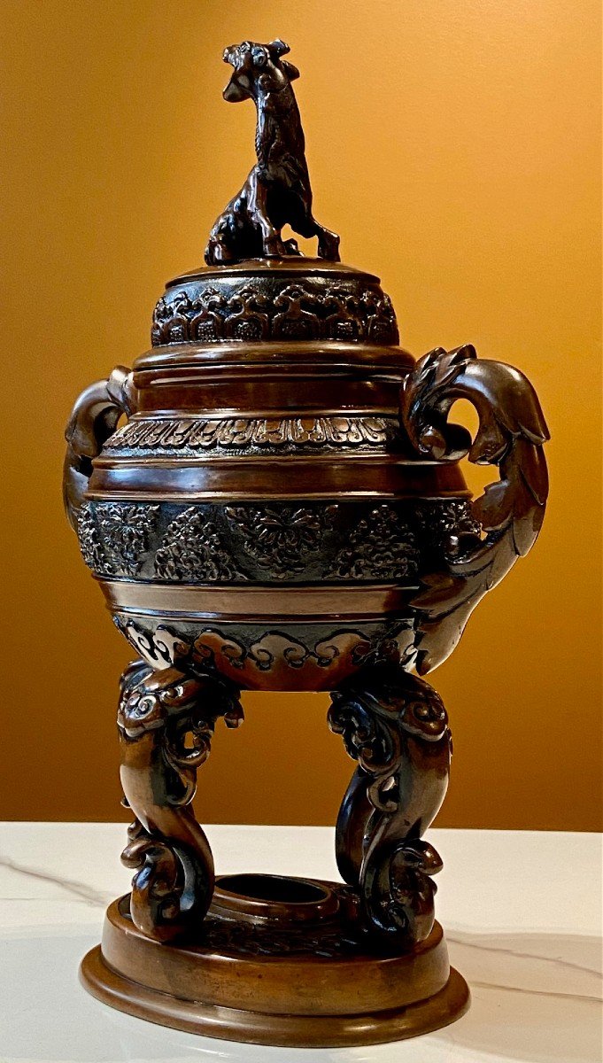 China, First Third Of The 20th Century, Bronze Perfume Burner. -photo-2