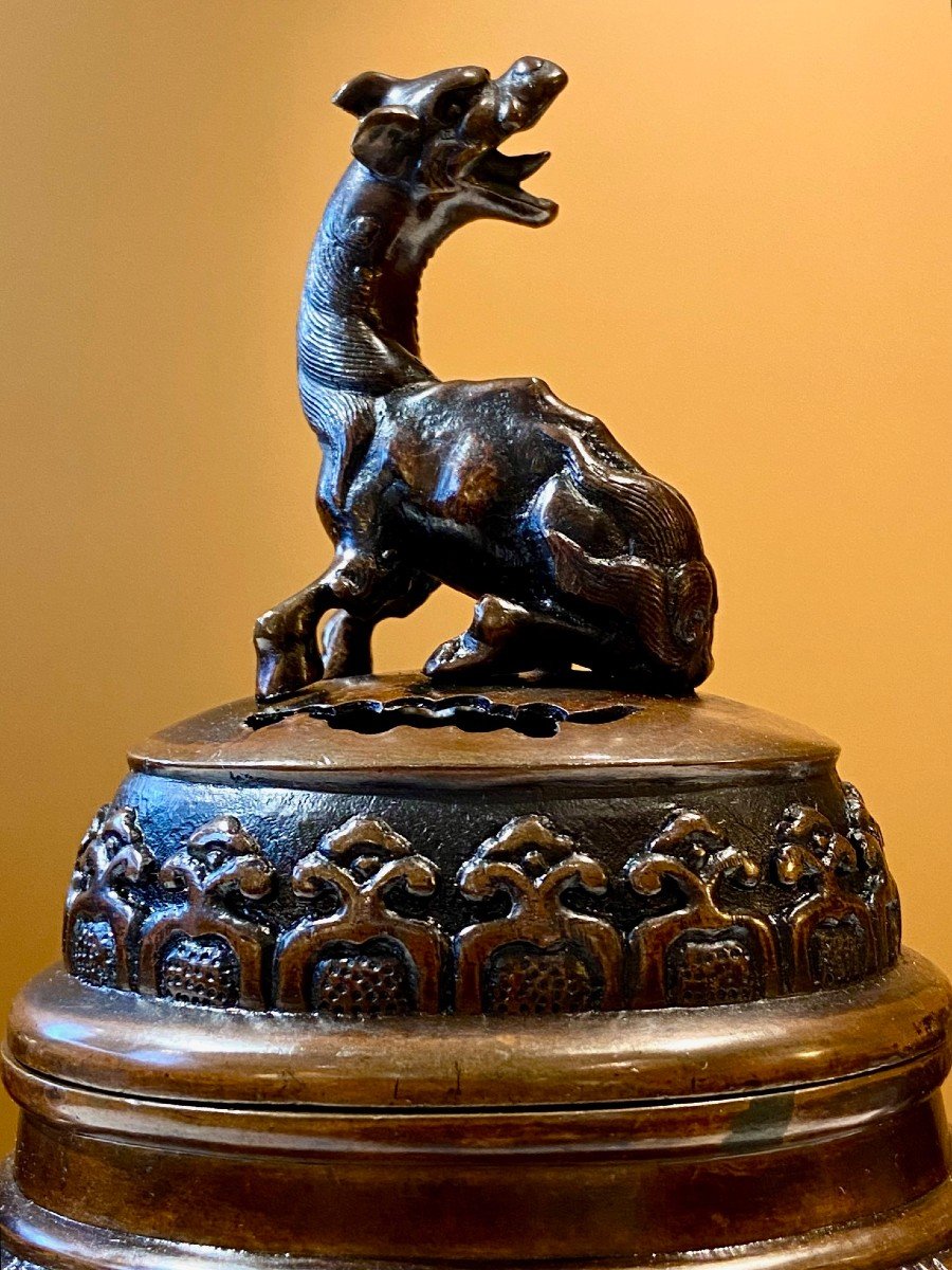 China, First Third Of The 20th Century, Bronze Perfume Burner. -photo-3