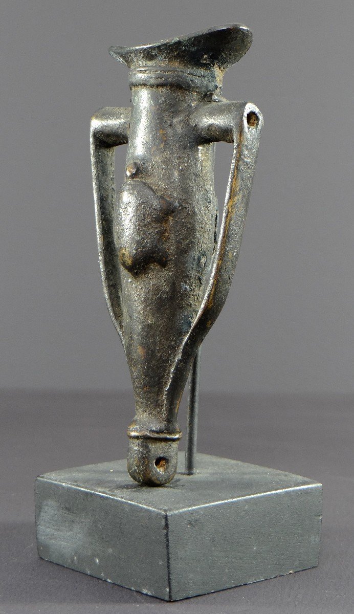 Burkina Faso, Lobi People, 1950s, Bronze Bulb Whistle Decorated With A Turtle. -photo-3