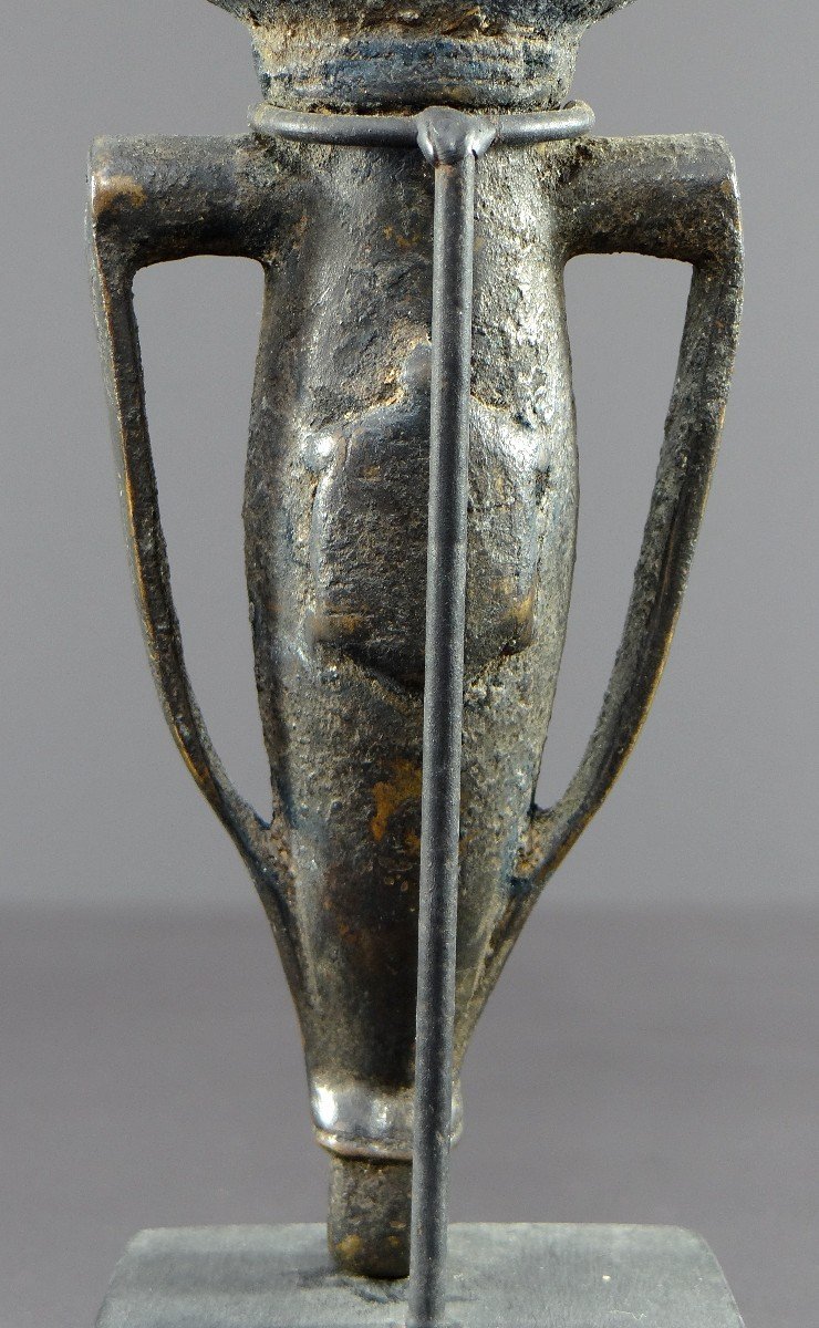 Burkina Faso, Lobi People, 1950s, Bronze Bulb Whistle Decorated With A Turtle. -photo-4