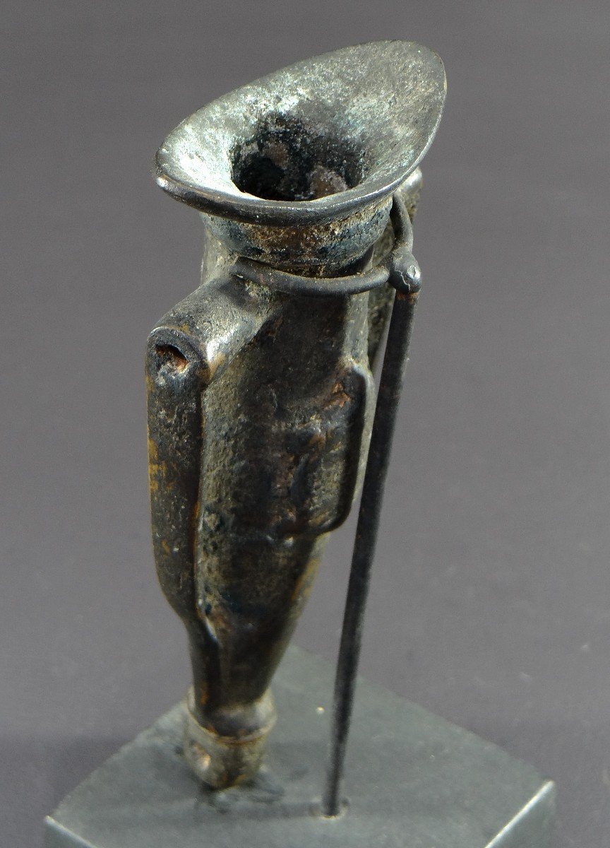 Burkina Faso, Lobi People, 1950s, Bronze Bulb Whistle Decorated With A Turtle. -photo-6