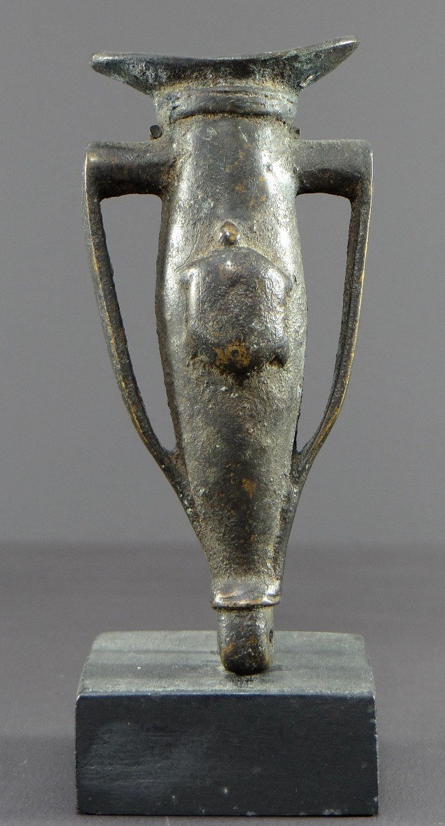 Burkina Faso, Lobi People, 1950s, Bronze Bulb Whistle Decorated With A Turtle. 