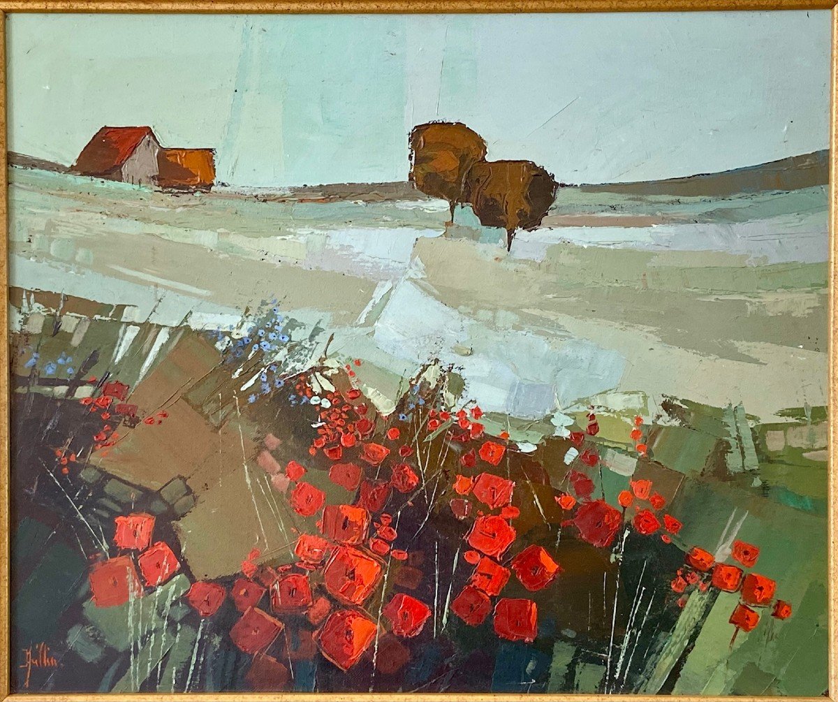 Roger Keiflin (né En 1949), Tableau "maison Aux Coquelicots". -photo-2