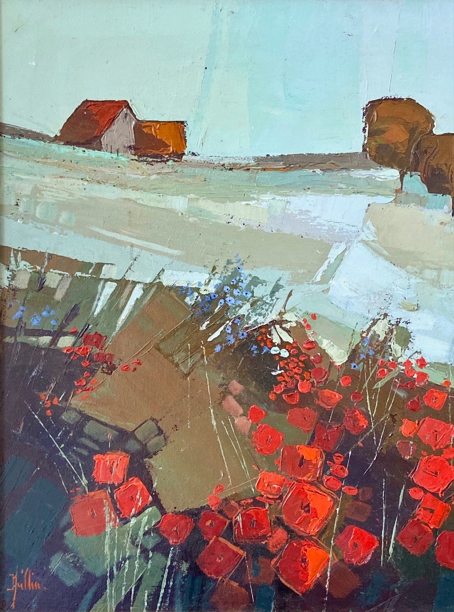 Roger Keiflin (born 1949), Painting "house With Poppies". -photo-4