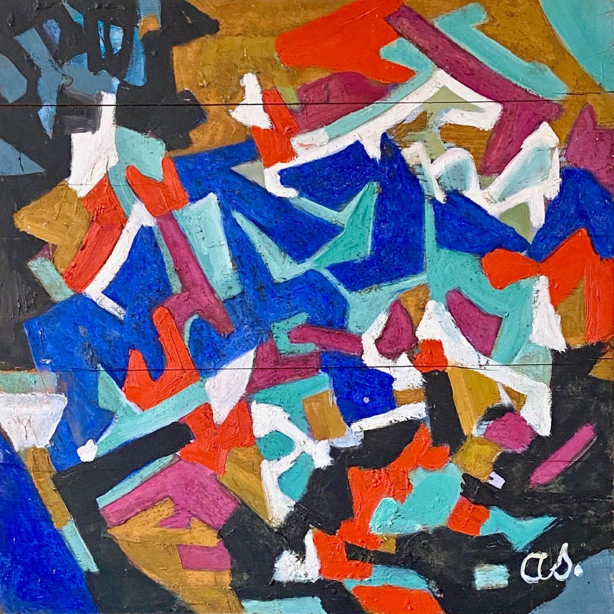 Andrée Simon (1896-1981), Abstract Composition, Oil On Panel From 1978.-photo-4