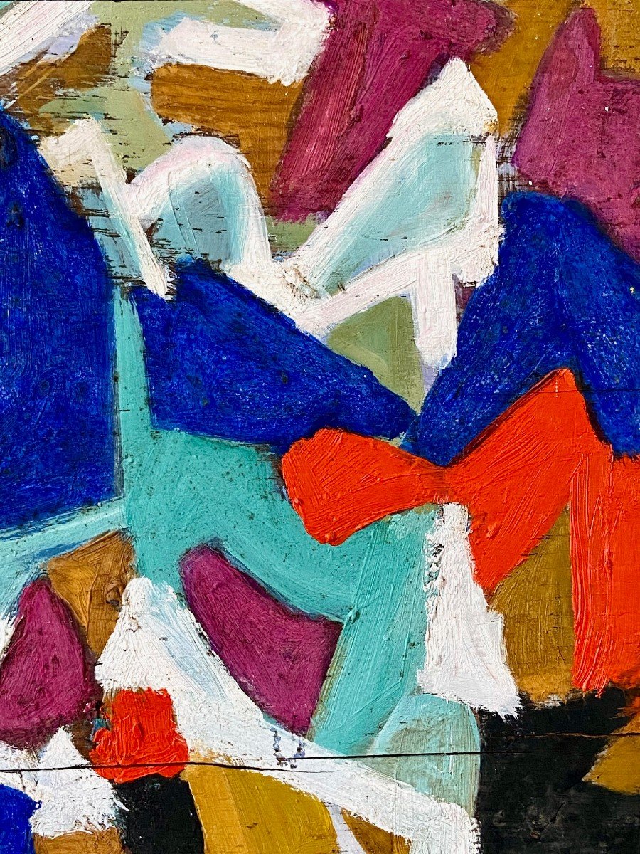 Andrée Simon (1896-1981), Abstract Composition, Oil On Panel From 1978.-photo-5