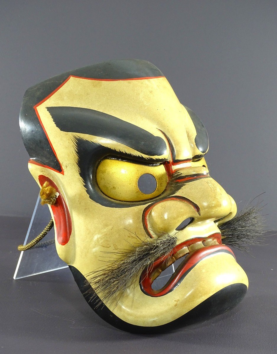 Japon, Début Du XXème Siècle, Masque Du Théâtre Du Noh Représentant  Susano-no-mikoto.-photo-2