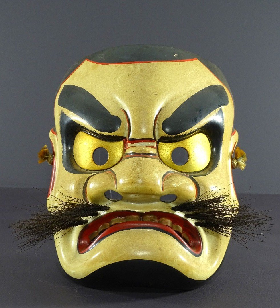 Japon, Début Du XXème Siècle, Masque Du Théâtre Du Noh Représentant  Susano-no-mikoto.