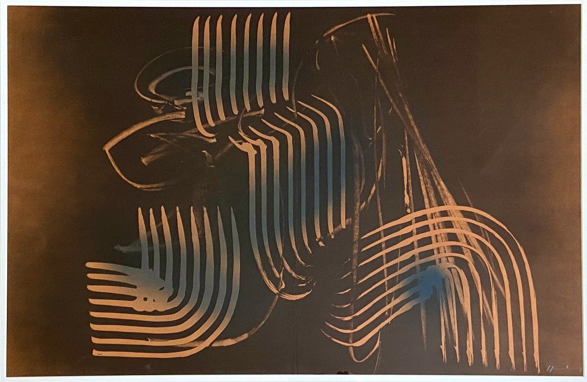  Hans Hartung, Lithograph Titled “farandole”, Abstract Composition, No. 25/7 Dated 1971.-photo-3