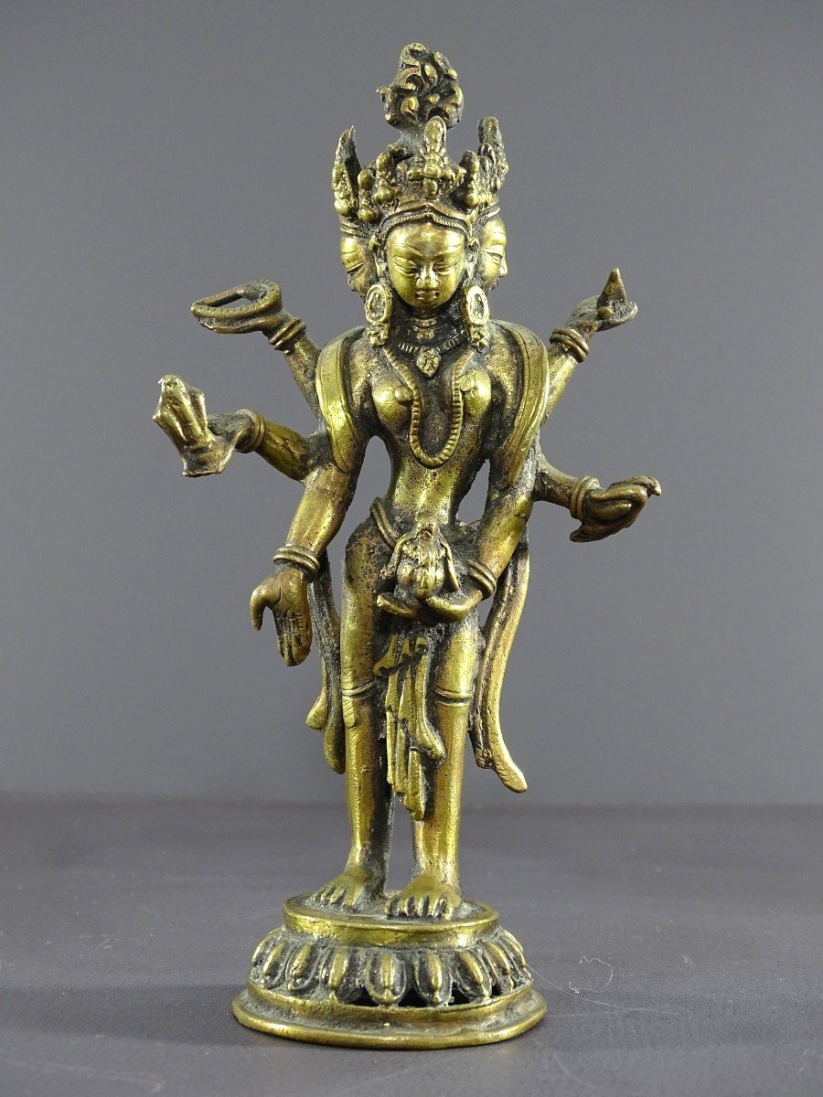 Sino-tibetan Art, Mid 20th Century, Statue Of Goddess Avalokiteshvara, Bodhisattva.-photo-2