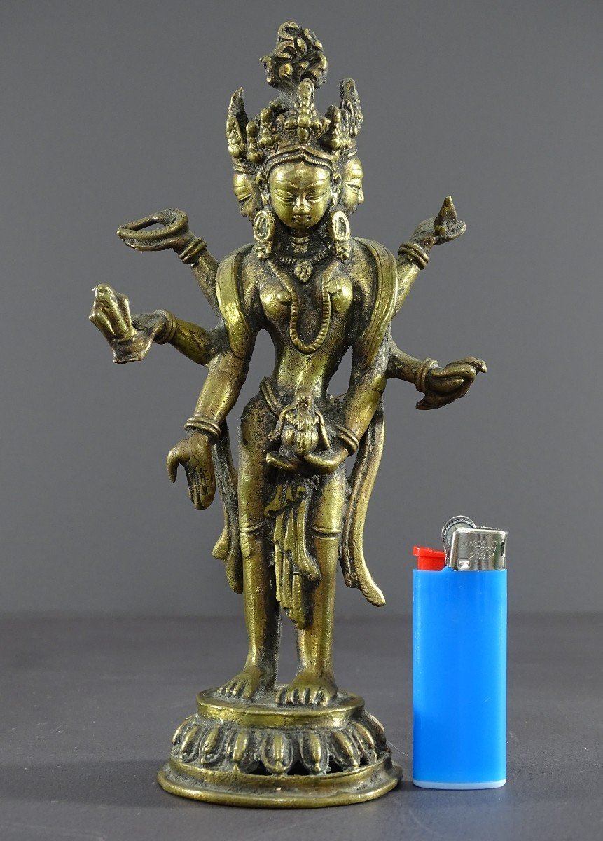 Sino-tibetan Art, Mid 20th Century, Statue Of Goddess Avalokiteshvara, Bodhisattva.-photo-4