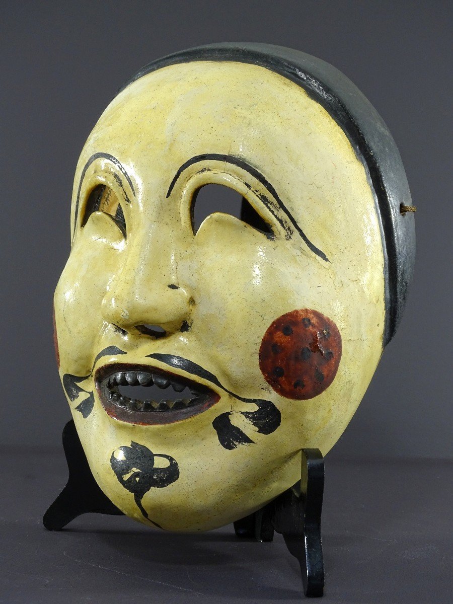 Japon, Années 1930/1950, Masque De Danse Bugaku En Bois Laqué Figurant Le Personnage Shintoriso-photo-2