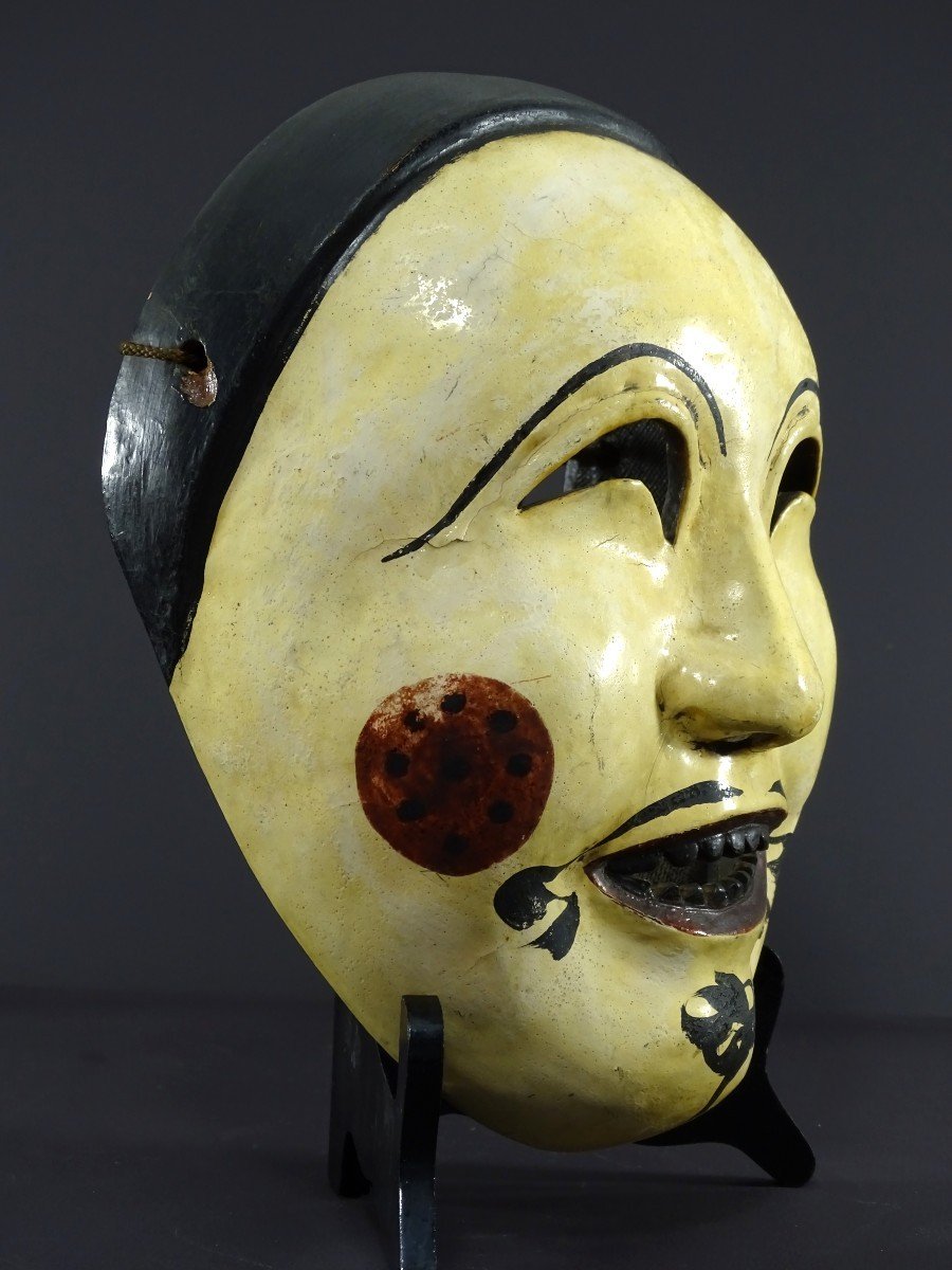 Japon, Années 1930/1950, Masque De Danse Bugaku En Bois Laqué Figurant Le Personnage Shintoriso-photo-4