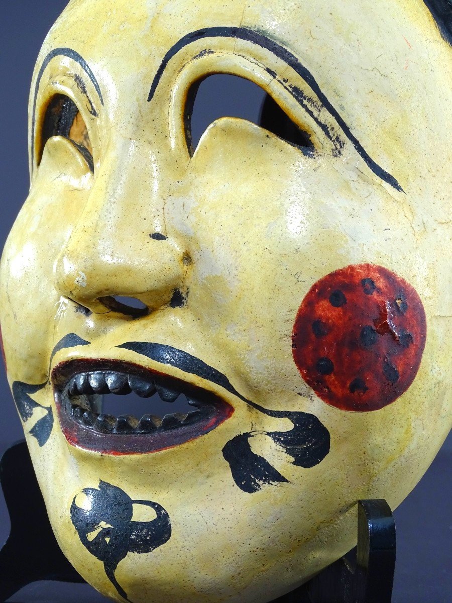 Japon, Années 1930/1950, Masque De Danse Bugaku En Bois Laqué Figurant Le Personnage Shintoriso-photo-1