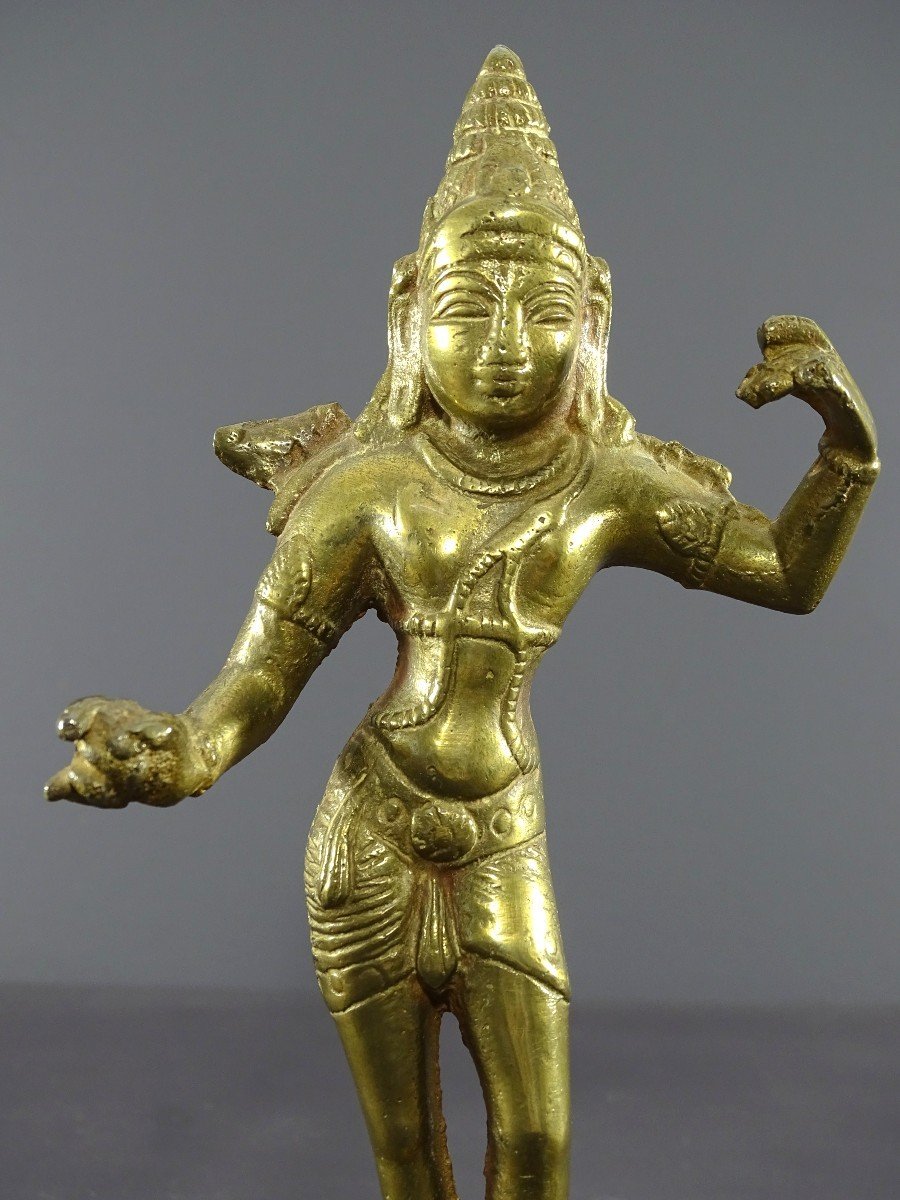 Inde, Milieu Du XXème Siècle, Statue En Bronze Représentant La Déesse Hindoue Parvati.-photo-2