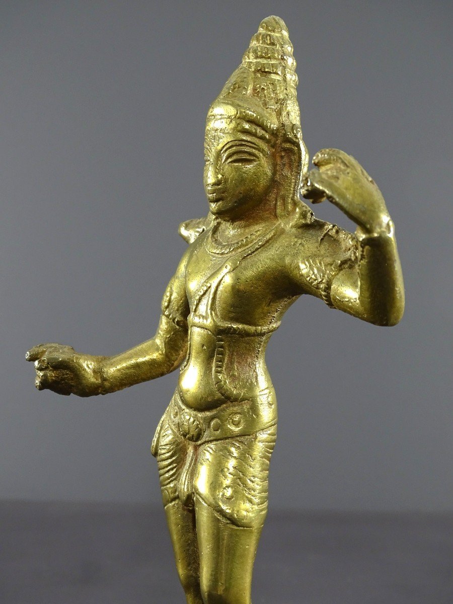 Inde, Milieu Du XXème Siècle, Statue En Bronze Représentant La Déesse Hindoue Parvati.-photo-4