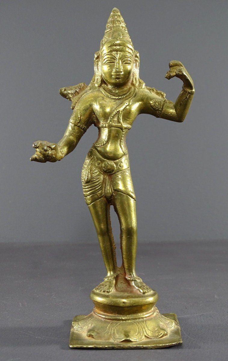 Inde, Milieu Du XXème Siècle, Statue En Bronze Représentant La Déesse Hindoue Parvati.-photo-1