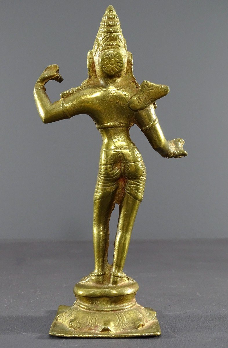 Inde, Milieu Du XXème Siècle, Statue En Bronze Représentant La Déesse Hindoue Parvati.-photo-3