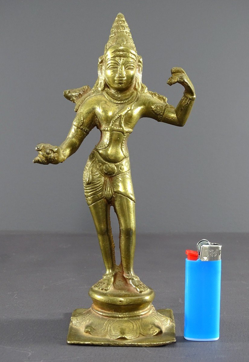 Inde, Milieu Du XXème Siècle, Statue En Bronze Représentant La Déesse Hindoue Parvati.-photo-5