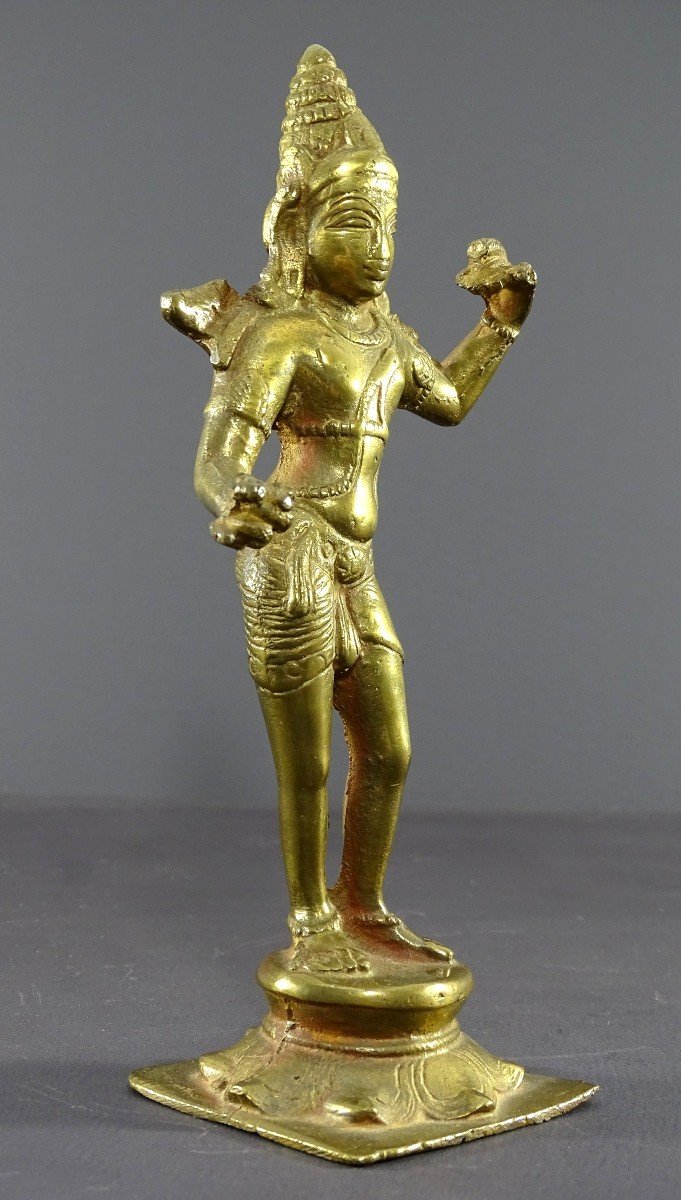 India, Mid 20th Century, Bronze Statue Representing The Hindu Goddess Parvati.