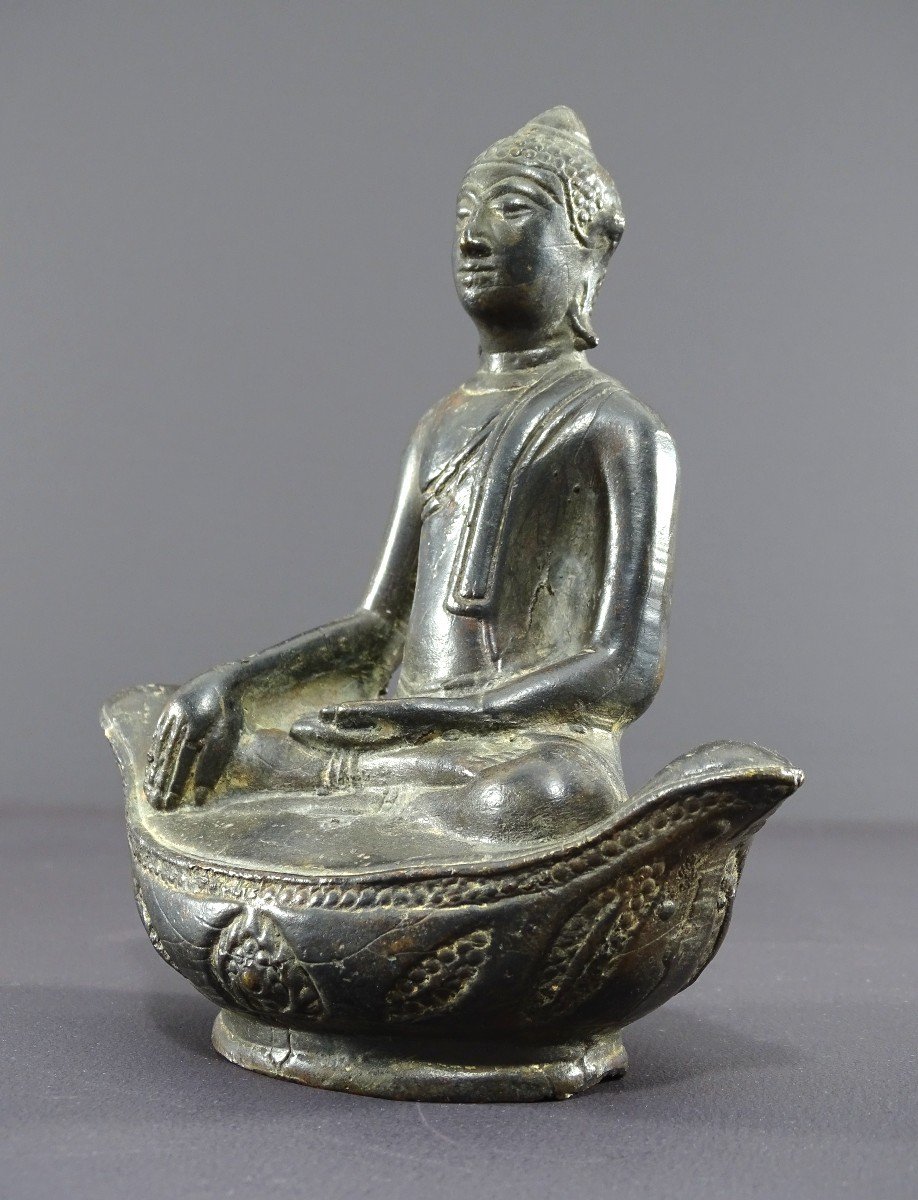 Thaïlande, Début Du XXème Siècle, Superbe Bouddha De Style Sukhothai En Bronze.-photo-4