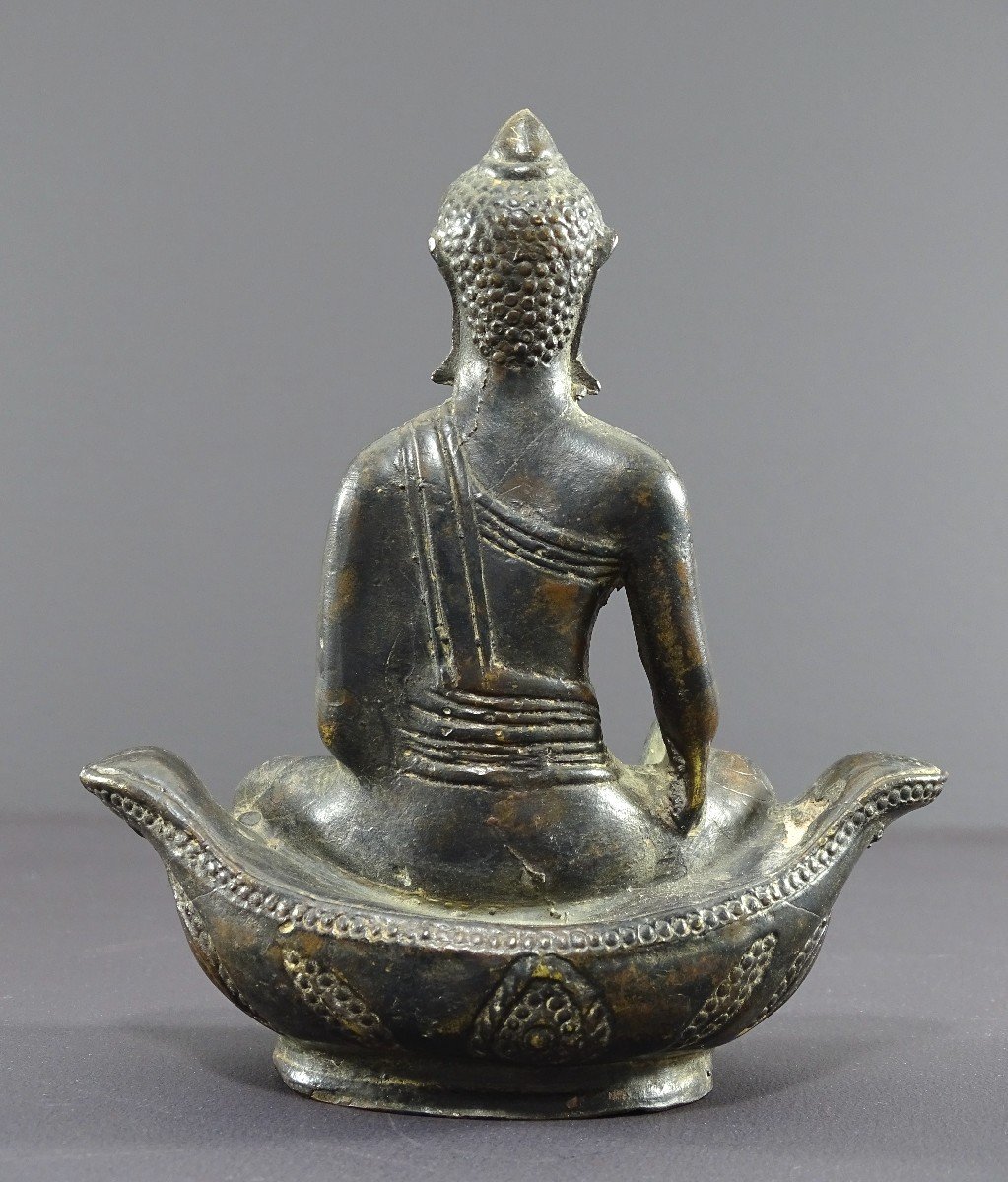 Thaïlande, Début Du XXème Siècle, Superbe Bouddha De Style Sukhothai En Bronze.-photo-2