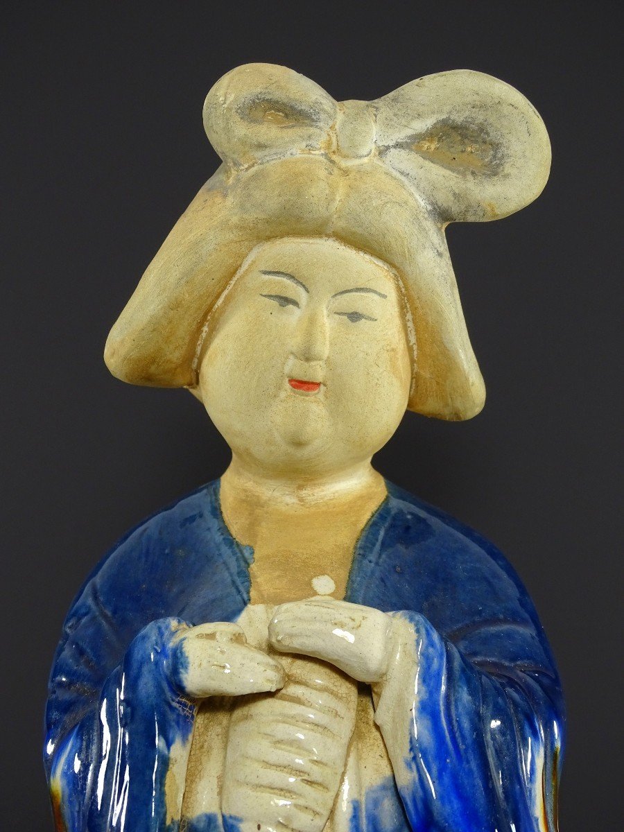 Chine, Milieu Du XXème Siècle, Statue En Terre Cuite Figurant Une Dame De Cour Dite"Fat Lady".-photo-2