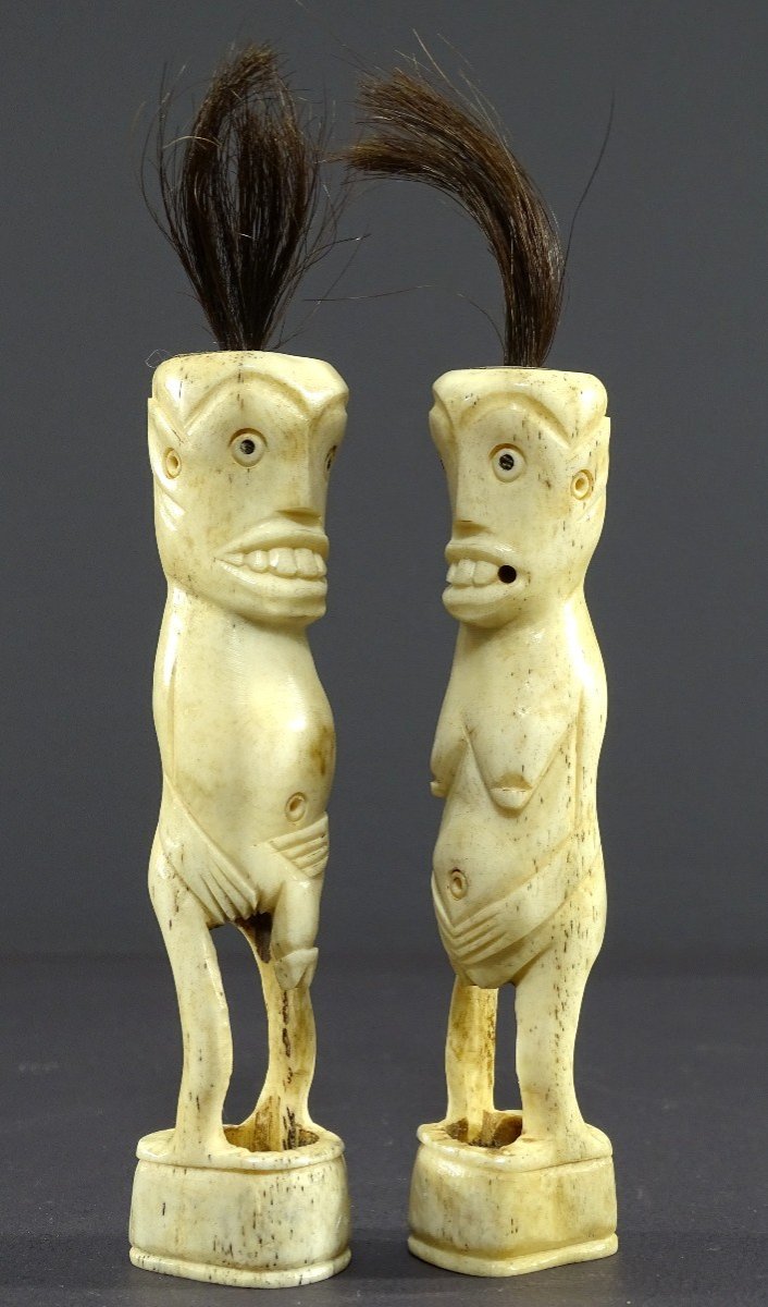 Indonesia, Sumatra Island, Batak People, Mid 20th Century, Pair Of Fertility Amulets-photo-2