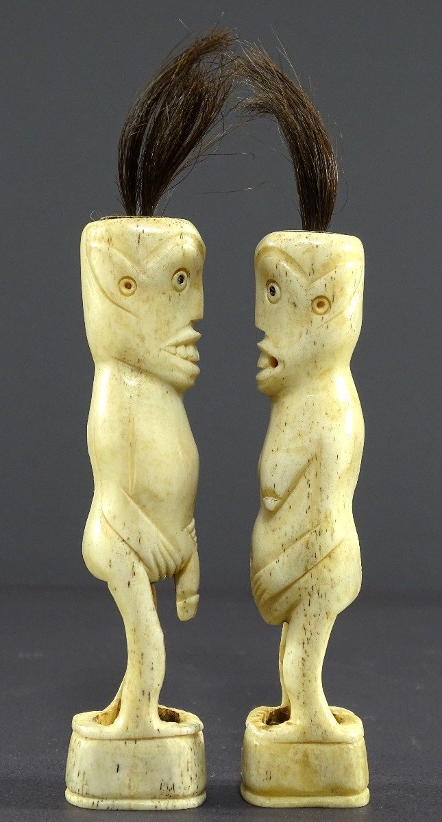 Indonesia, Sumatra Island, Batak People, Mid 20th Century, Pair Of Fertility Amulets-photo-4