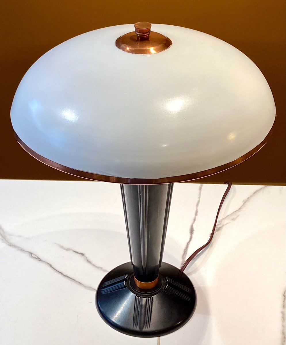 France, Années 1950, Lampe Jumo Modèle Champignon 320 Révélatrice Du Courant Art Déco. -photo-3