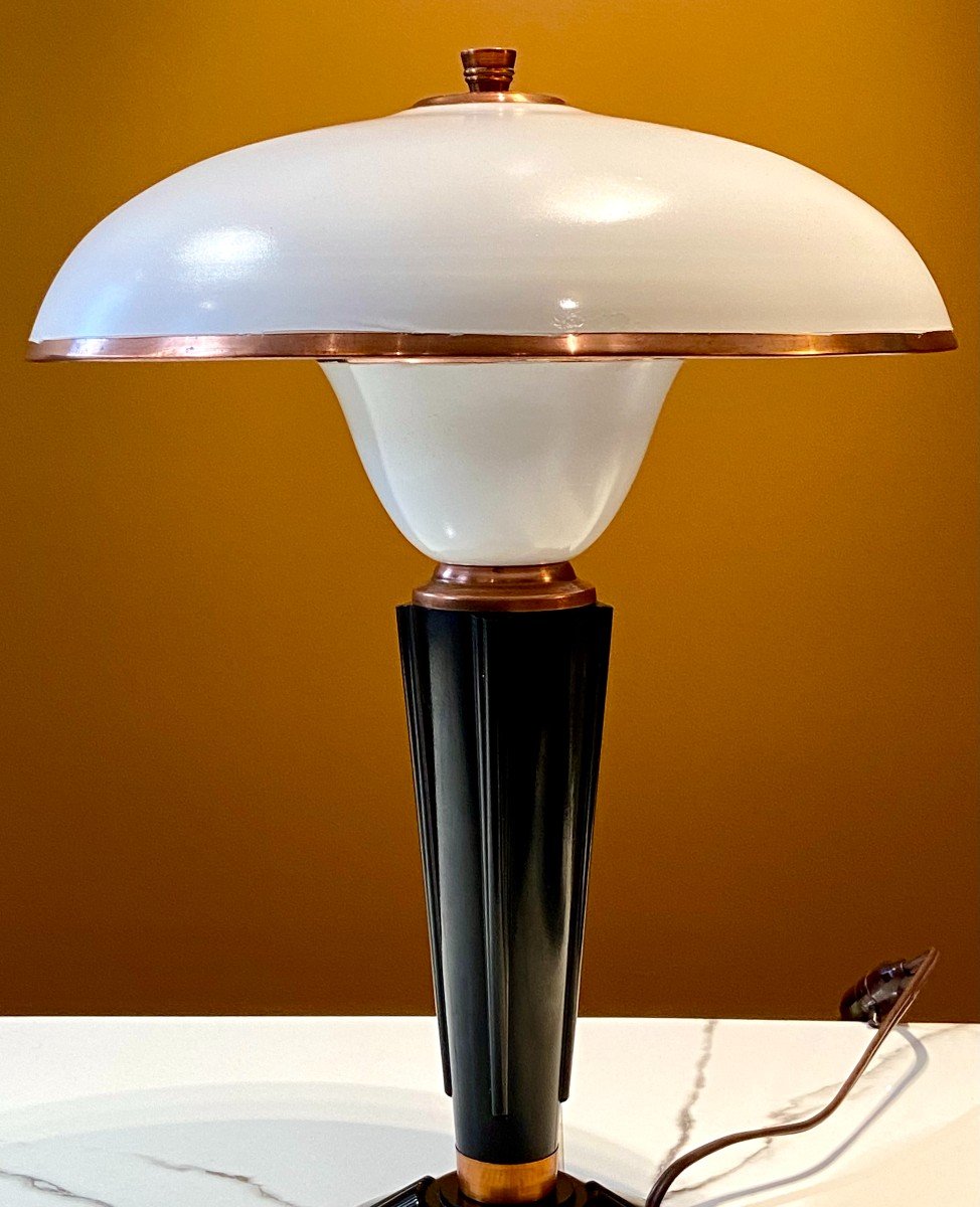 France, Années 1950, Lampe Jumo Modèle Champignon 320 Révélatrice Du Courant Art Déco. -photo-3