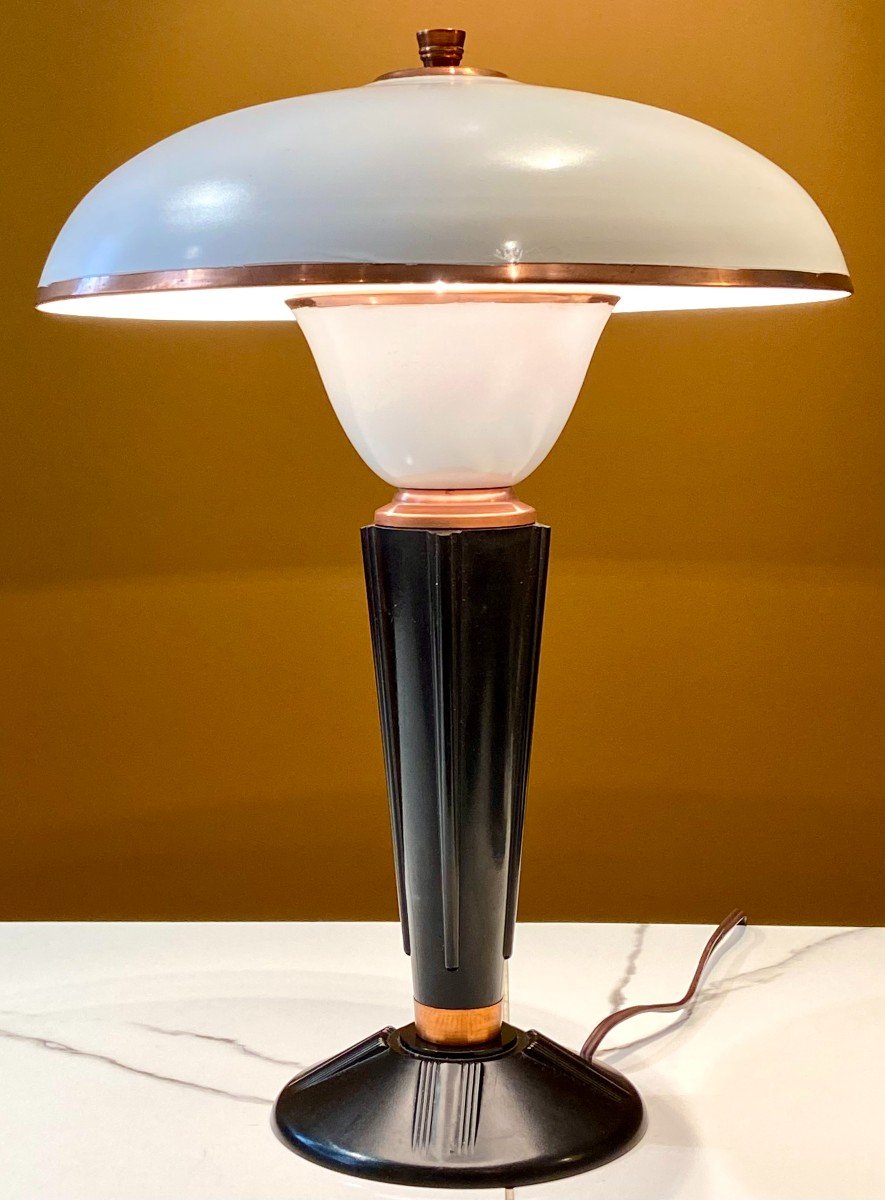 France, Années 1950, Lampe Jumo Modèle Champignon 320 Révélatrice Du Courant Art Déco. -photo-4