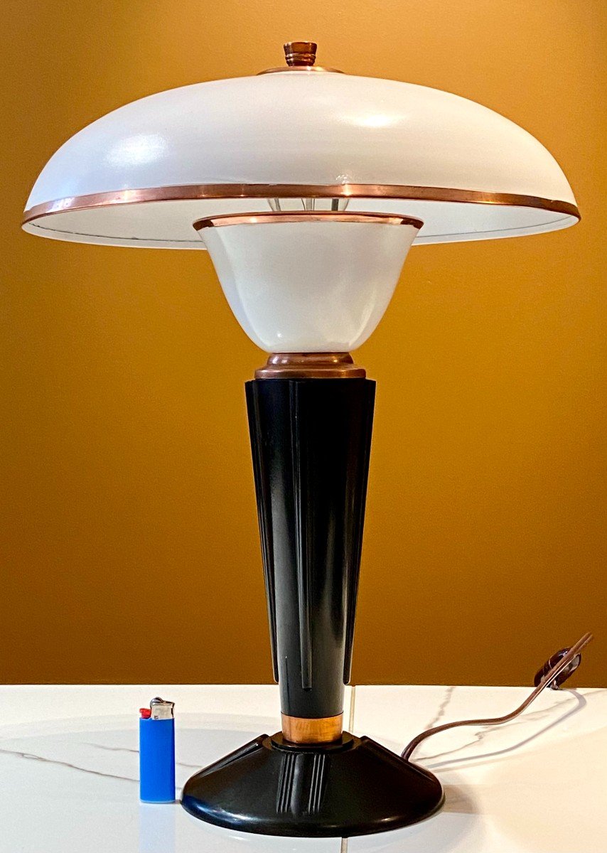 France, Années 1950, Lampe Jumo Modèle Champignon 320 Révélatrice Du Courant Art Déco. -photo-5