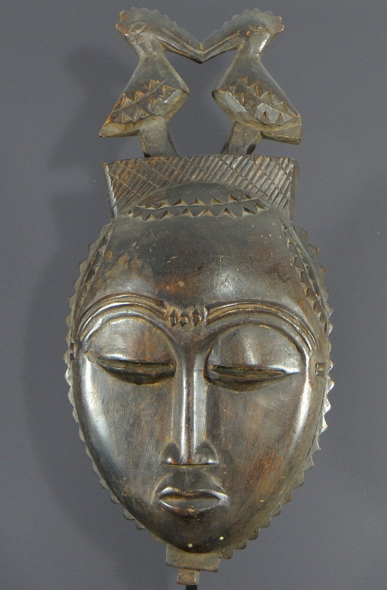 Ivory Coast, Yaouré People, Circa 1950, Anthropomorphic Dance Mask, "dyé" Society.-photo-2