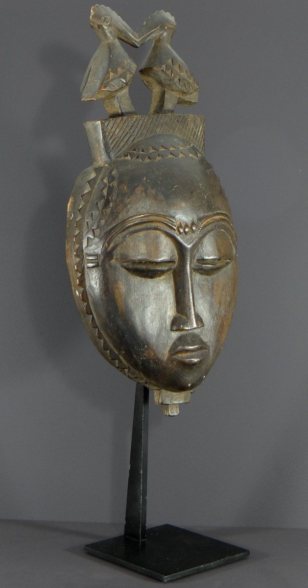 Ivory Coast, Yaouré People, Circa 1950, Anthropomorphic Dance Mask, "dyé" Society.-photo-3