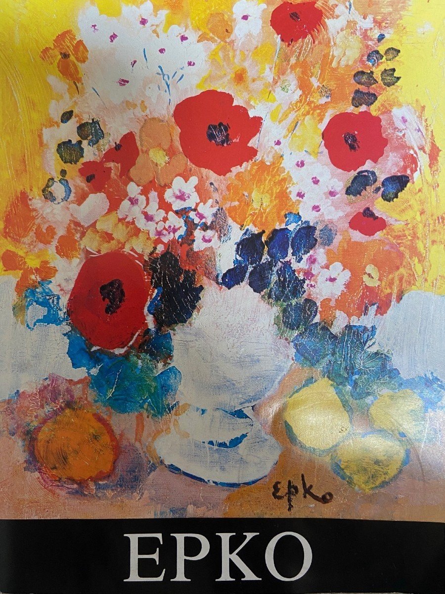 Epko Willering (1928), Painting Bouquet Of Flowers And Fruits From The 1980s Ii.-photo-3