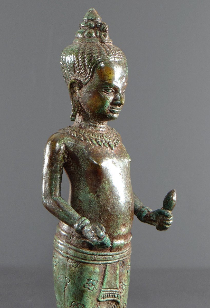 Cambodia, Khmer People, End Of The 19th Century, Bronze Statue Of Vishnu (vishnou). -photo-1