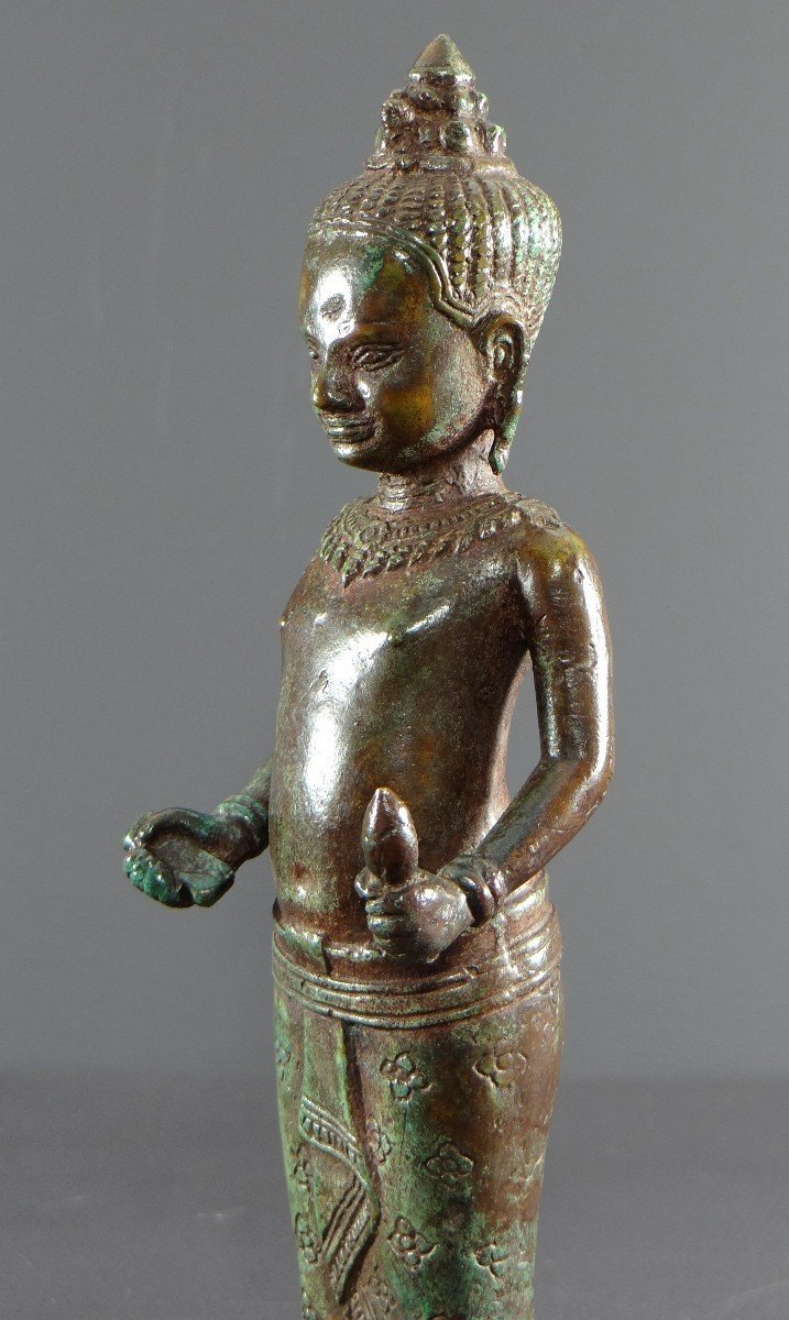 Cambodia, Khmer People, End Of The 19th Century, Bronze Statue Of Vishnu (vishnou). -photo-3