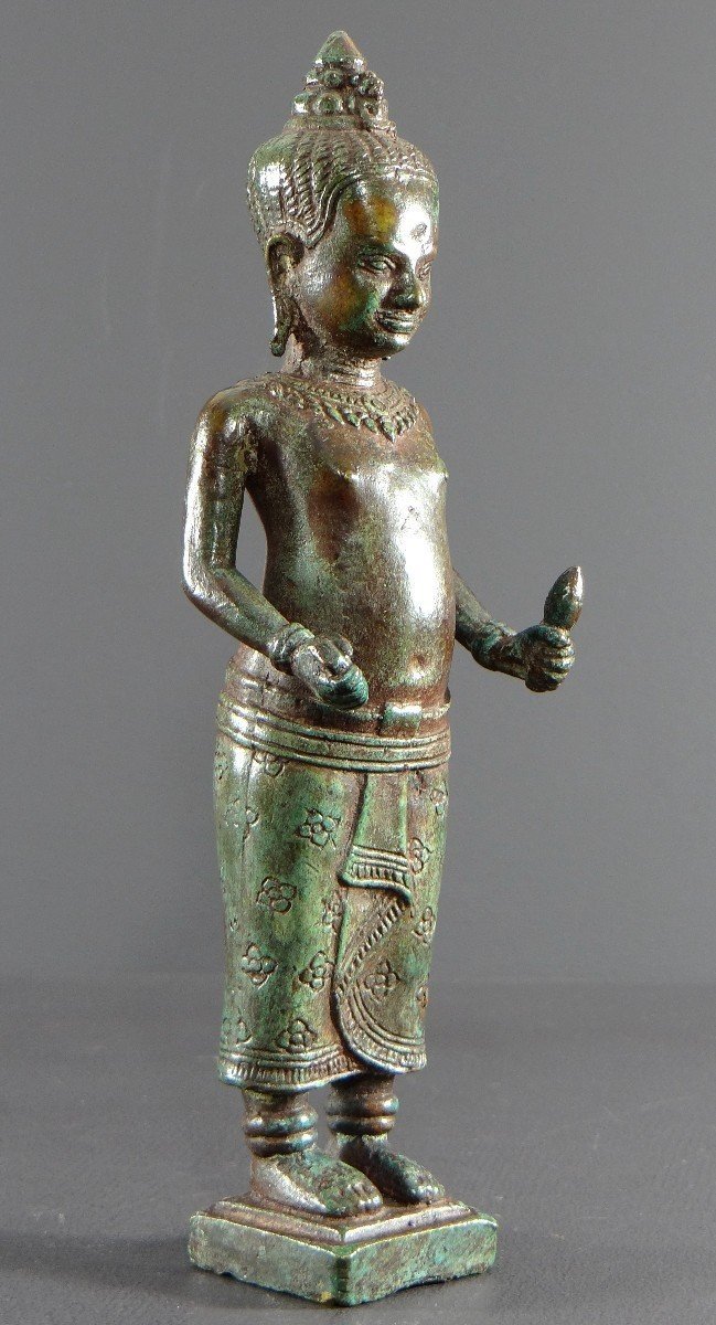 Cambodia, Khmer People, End Of The 19th Century, Bronze Statue Of Vishnu (vishnou). 