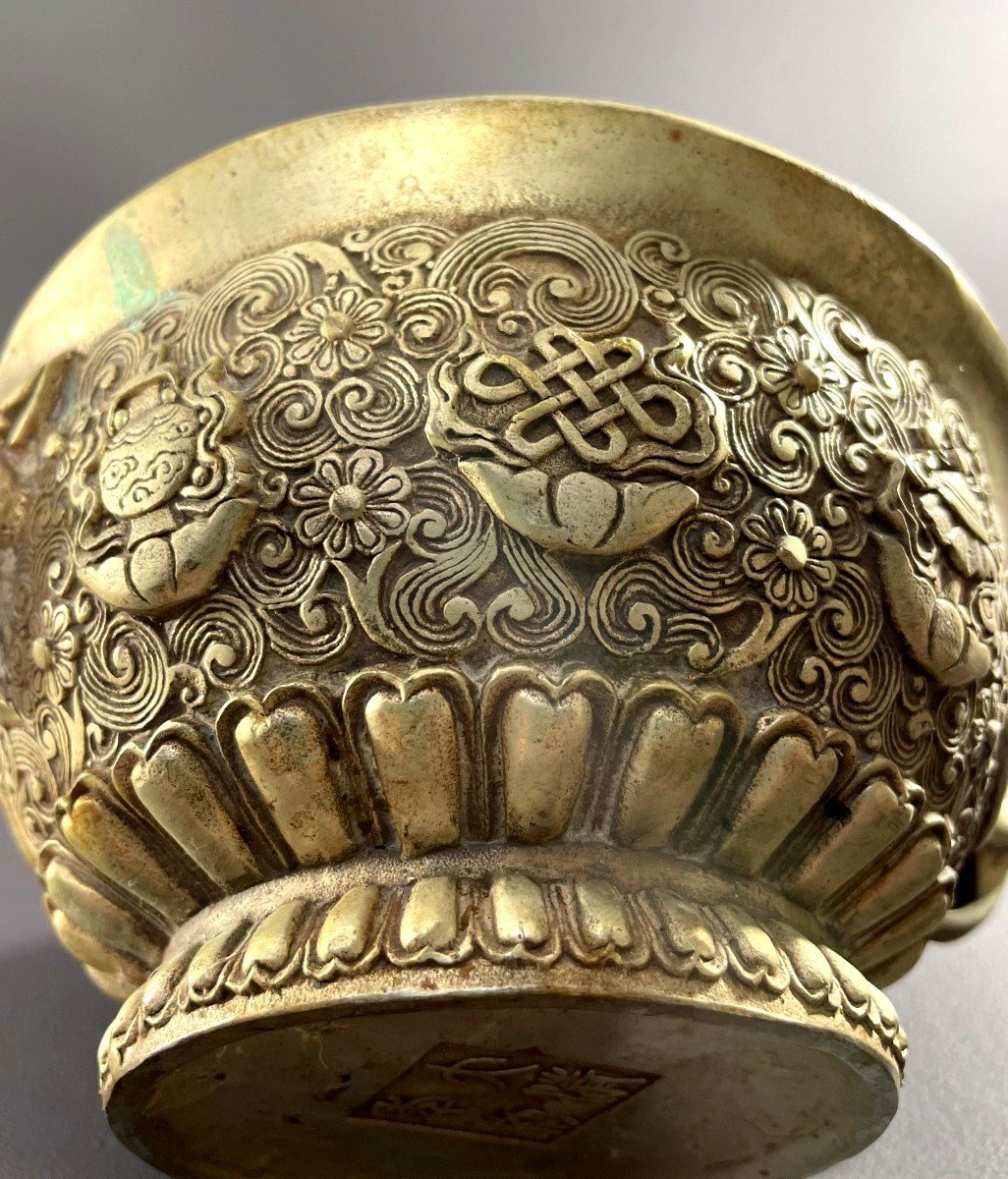 China, 1930s/1950s, Silver Alloy Incense Burner Richly Decorated With Relief Motifs.-photo-4